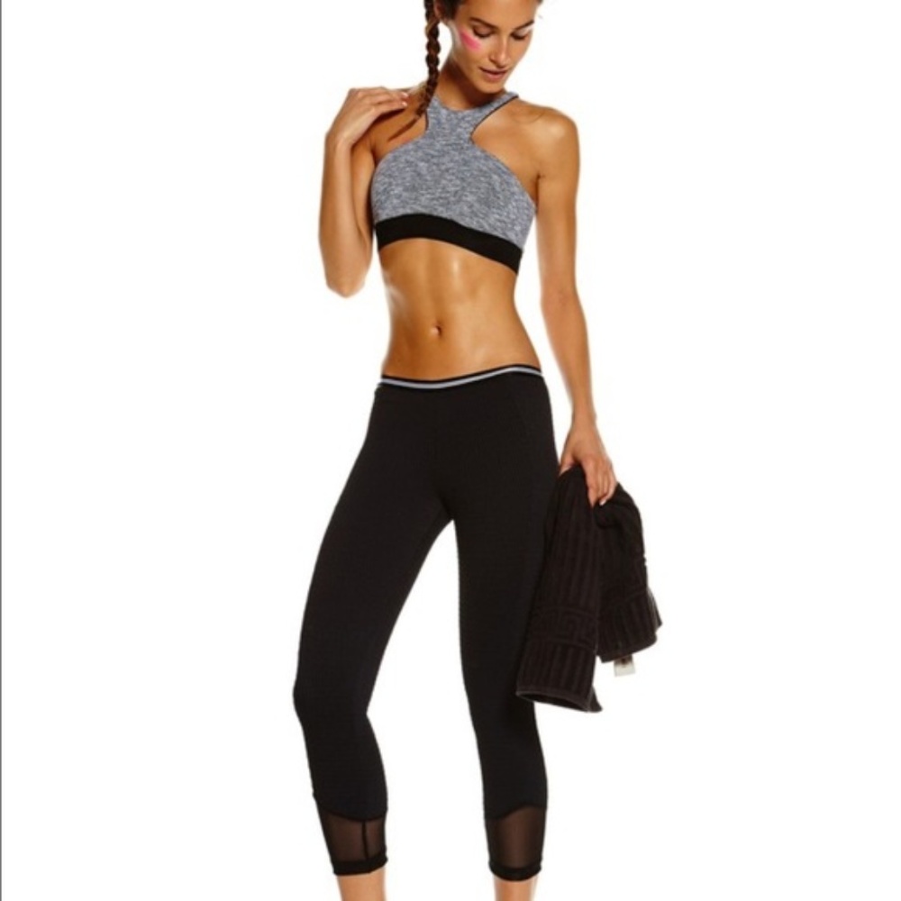 Planet Blue Blue Life Crop Mesh Black Leggings